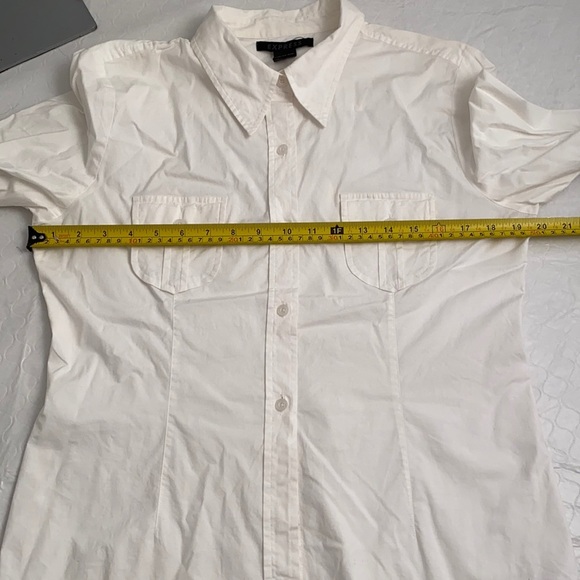 Express white double pocket fitted button down shirt 10 - Picture 6 of 10
